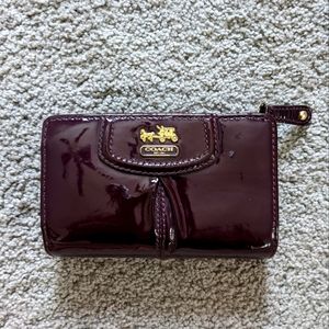 Patent Leather Deep Purple Coach Wallet